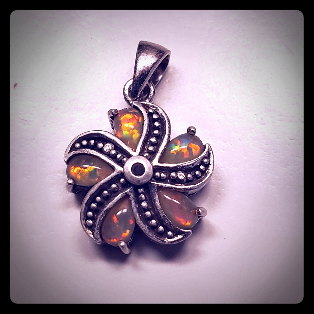 Women's fire opal necklace